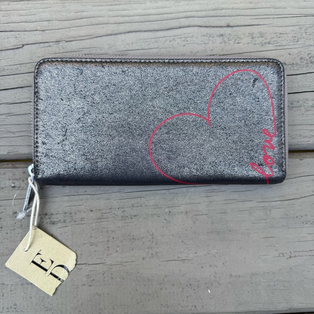 NWT ED Ellen DeGeneres Metallic Bronze Zip-Around Wallet